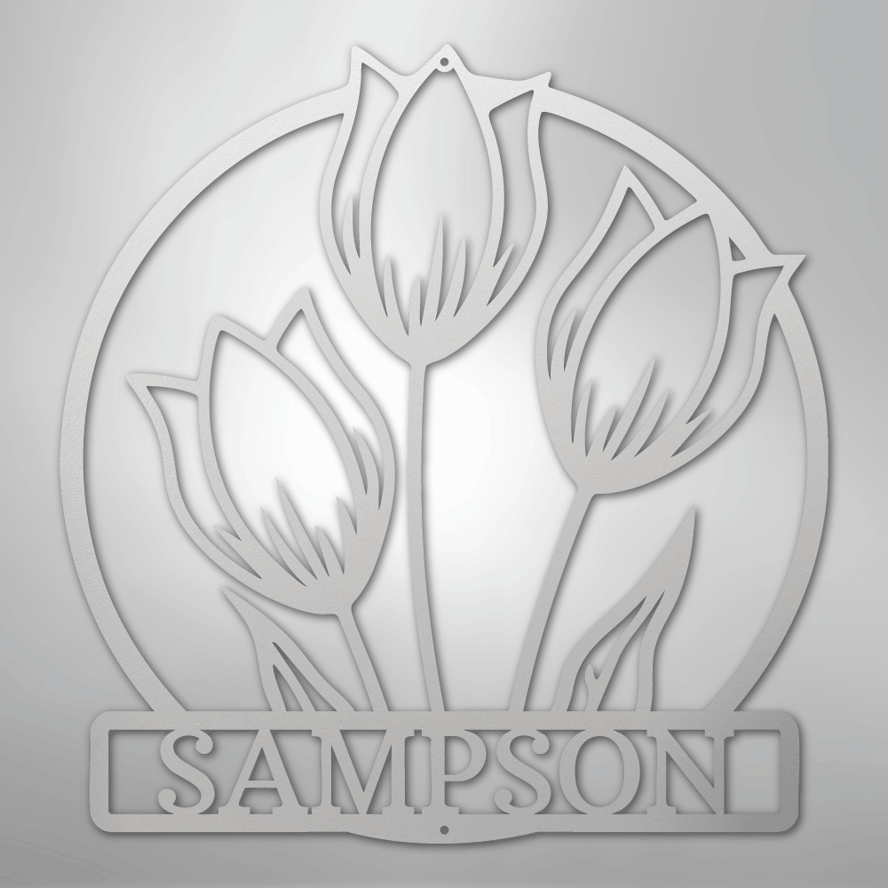 Custom Wild Tulip Metal Art Sign
