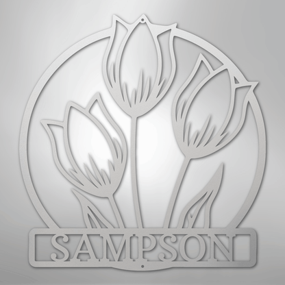 Custom Wild Tulip Metal Art Sign
