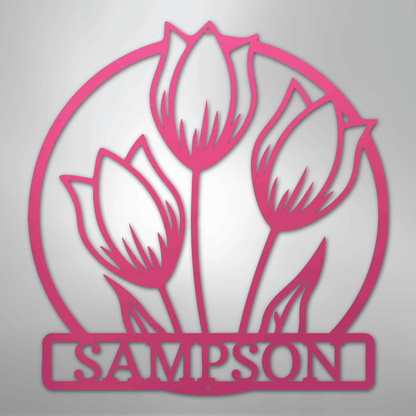 Custom Wild Tulip Metal Art Sign
