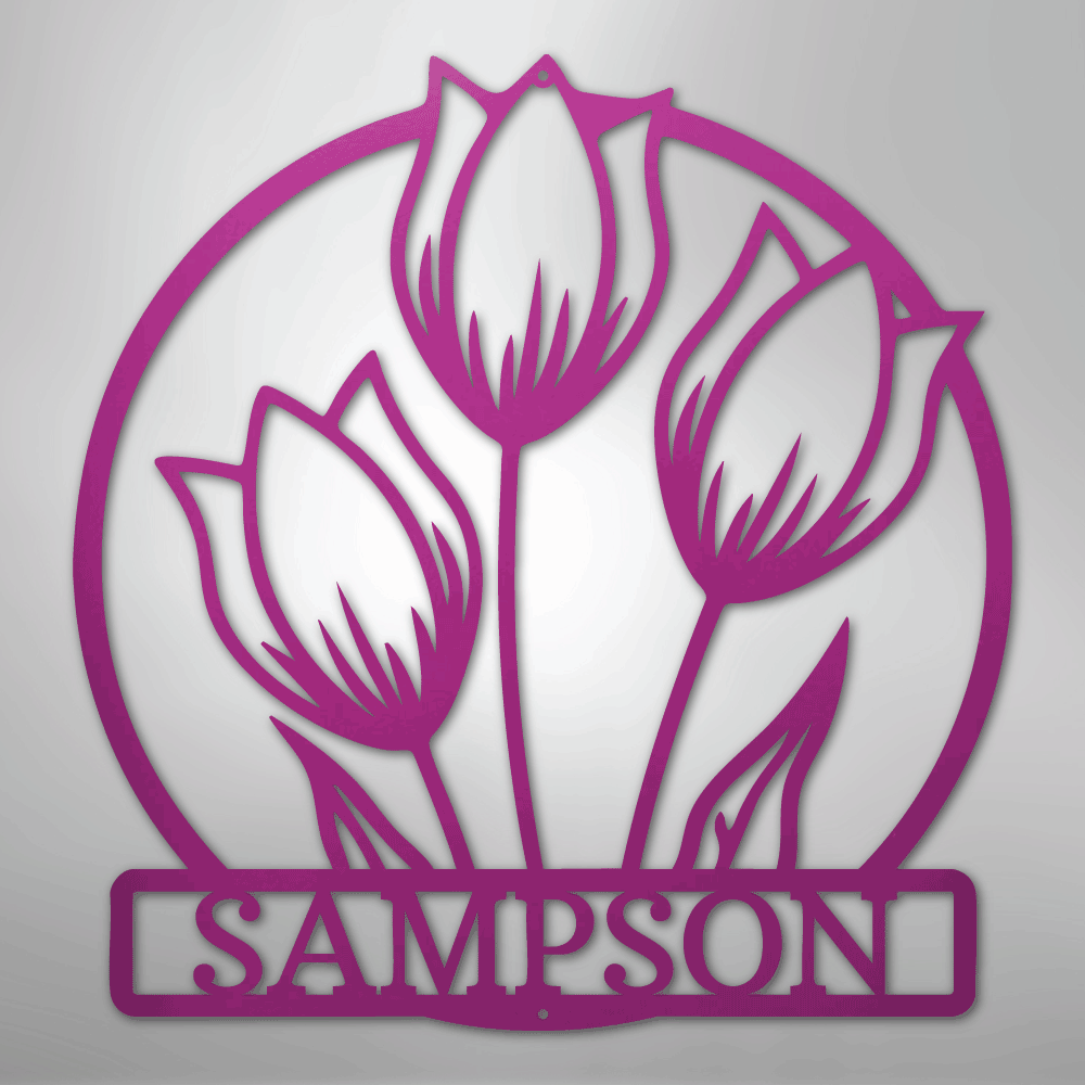Custom Wild Tulip Metal Art Sign