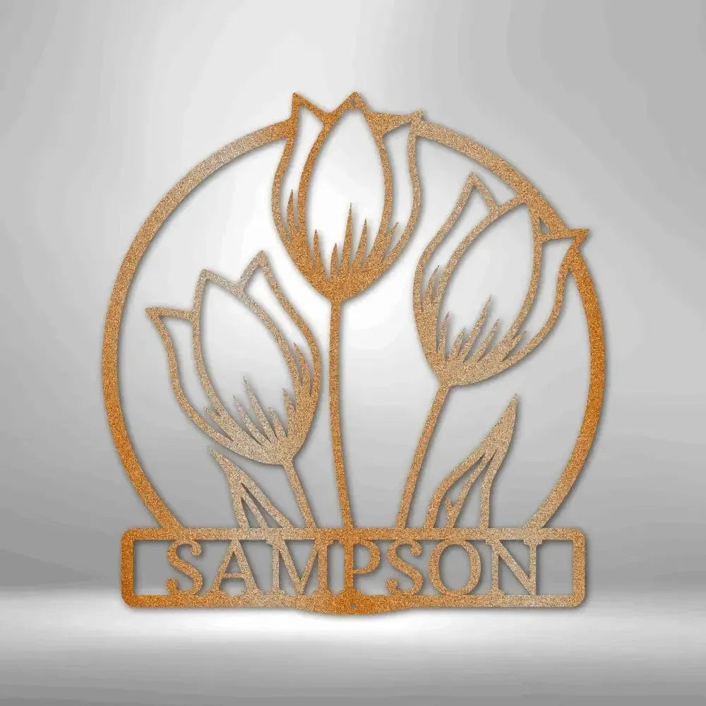 Custom Wild Tulip Metal Art Sign