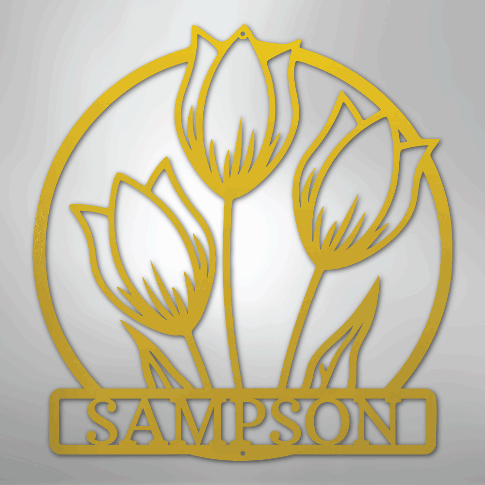 Custom Wild Tulip Metal Art Sign