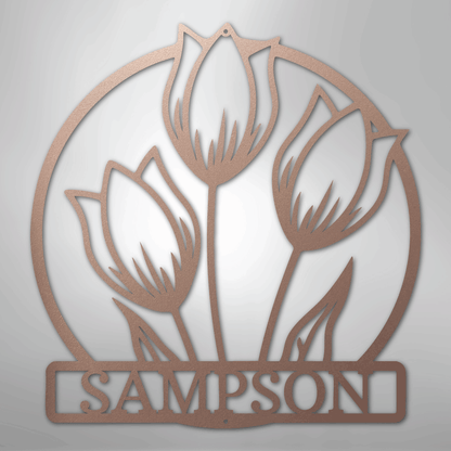 Custom Wild Tulip Metal Art Sign