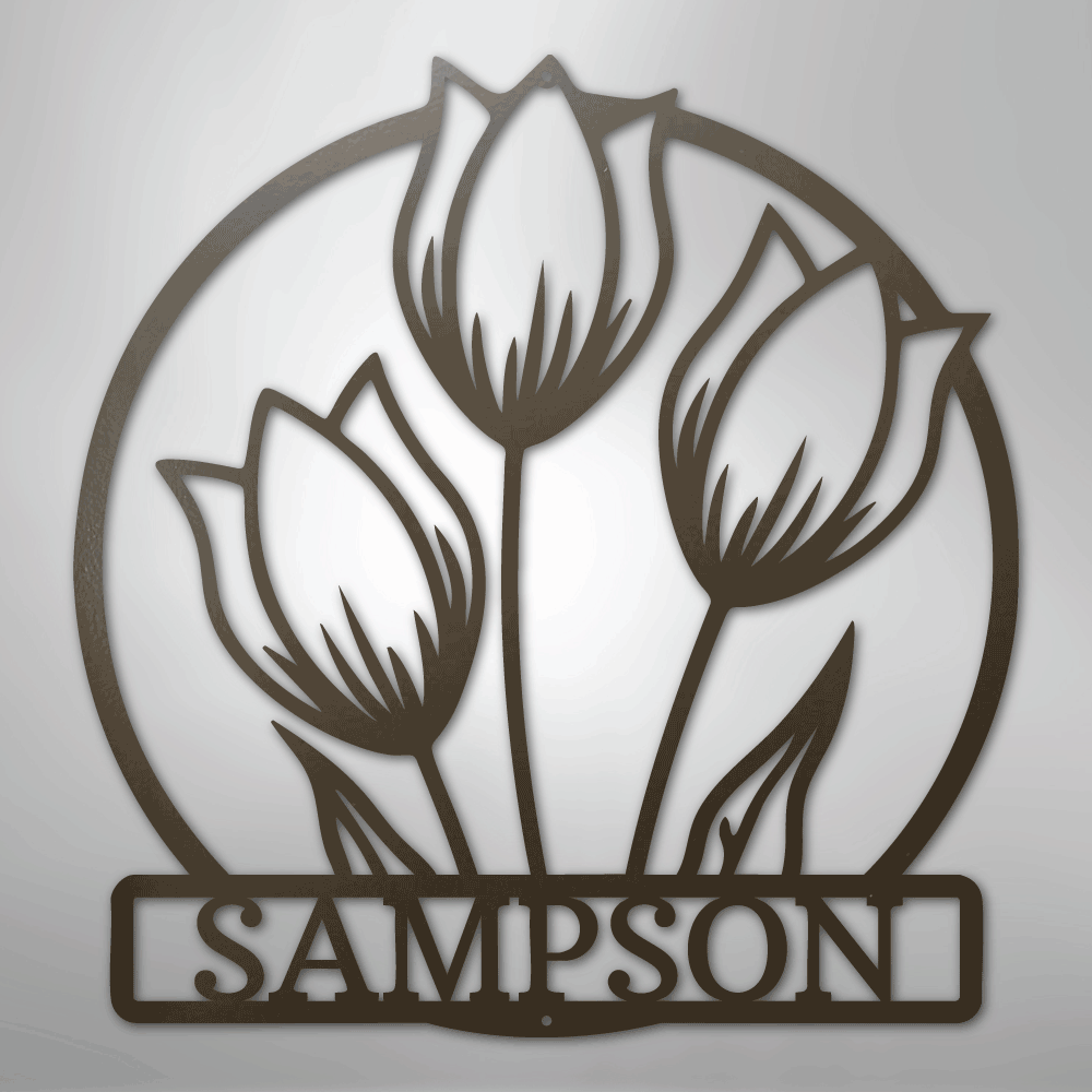 Custom Wild Tulip Metal Art Sign