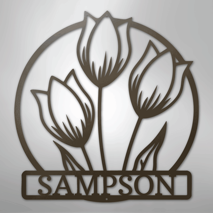 Custom Wild Tulip Metal Art Sign