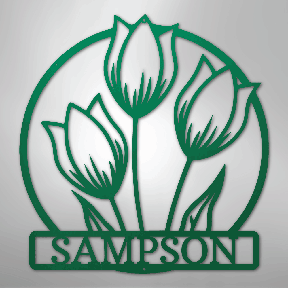 Custom Wild Tulip Metal Art Sign