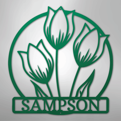 Custom Wild Tulip Metal Art Sign