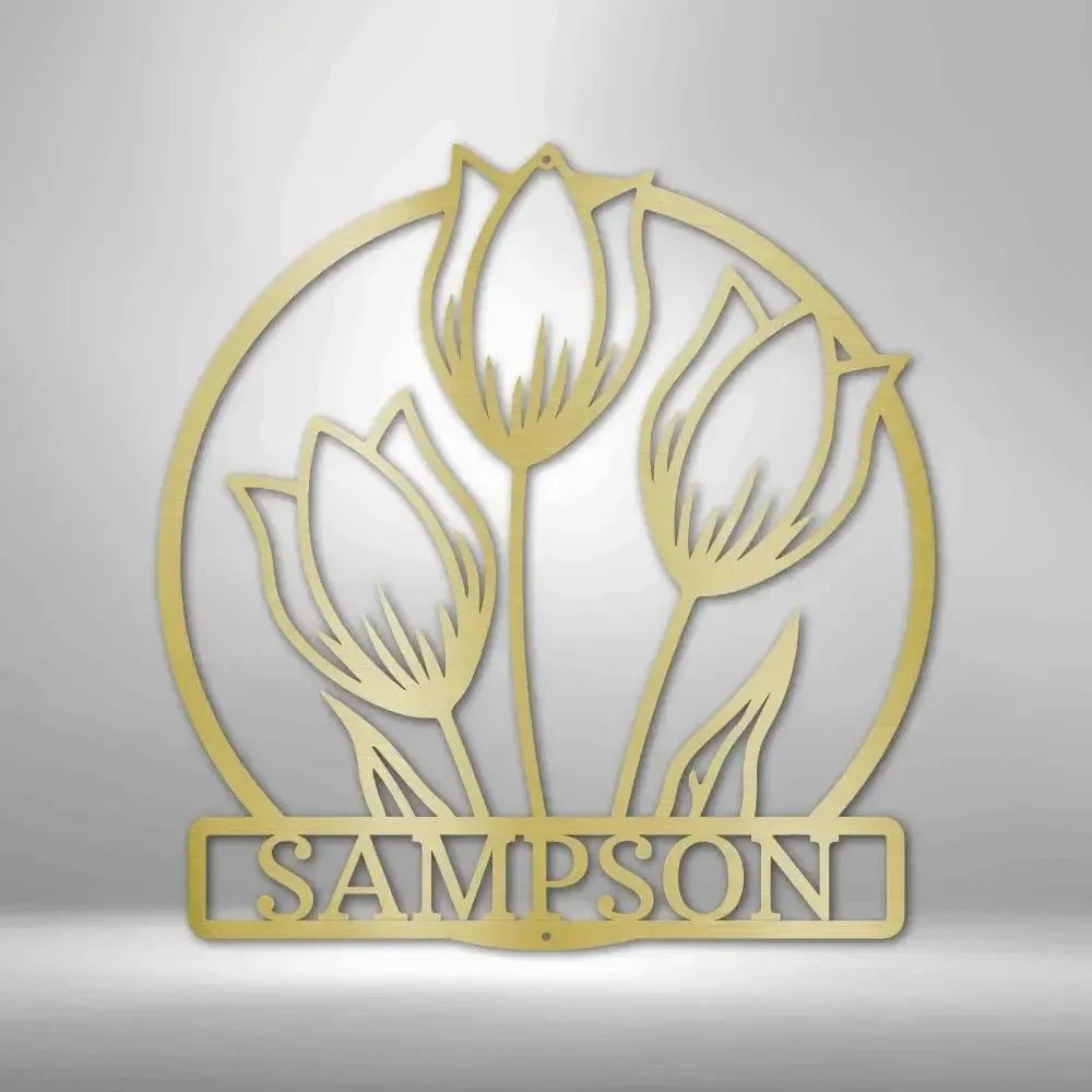 Custom Wild Tulip Metal Art Sign