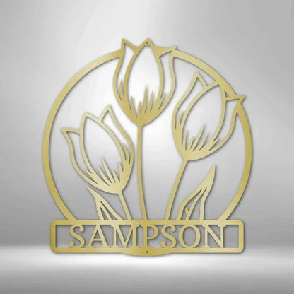 Custom Wild Tulip Metal Art Sign