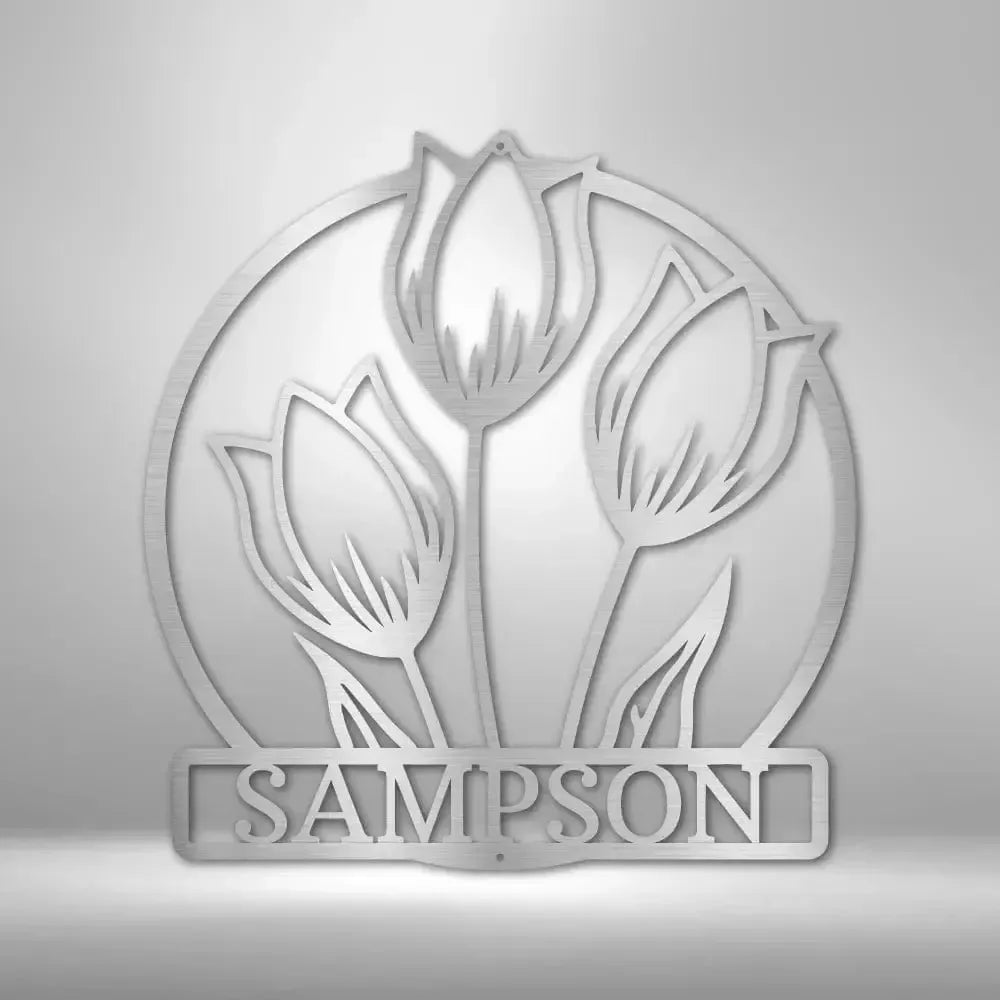 Custom Wild Tulip Metal Art Sign