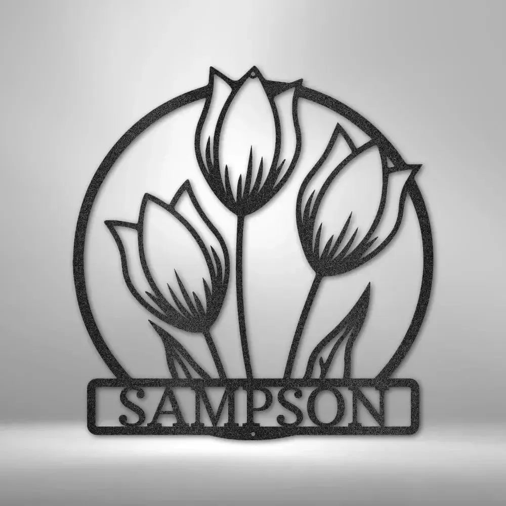 Custom Wild Tulip Metal Art Sign