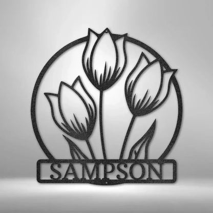 Custom Wild Tulip Metal Art Sign