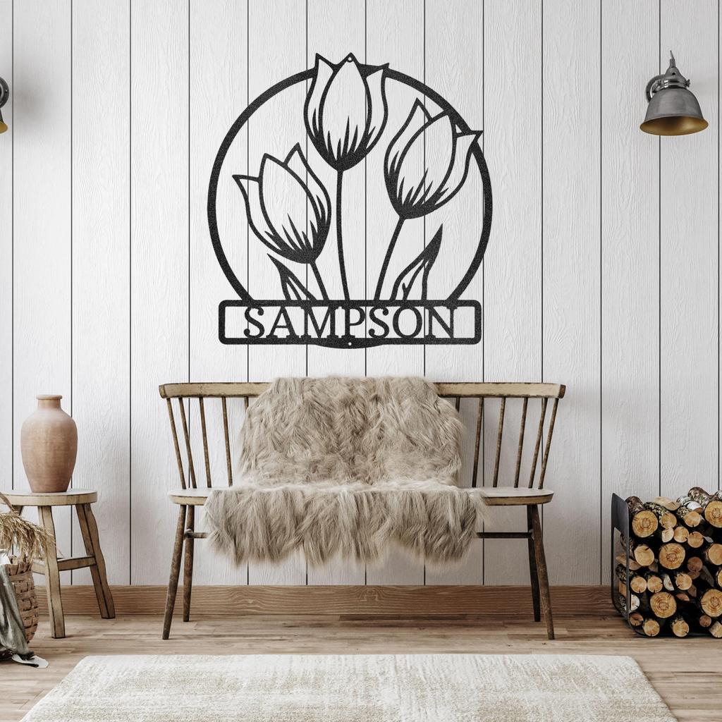 Custom Wild Tulip Metal Art Sign