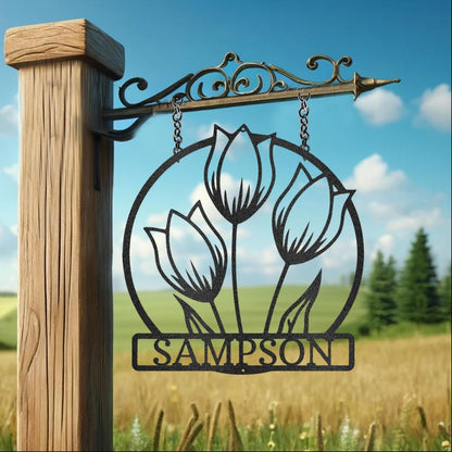 Custom Wild Tulip Metal Art Sign