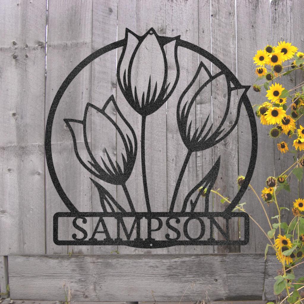 Custom Wild Tulip Metal Art Sign