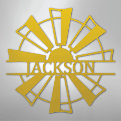 Custom Windmill Metal Art Sign