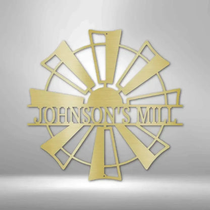 Custom Windmill Metal Art Sign