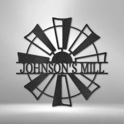 Custom Windmill Metal Art Sign
