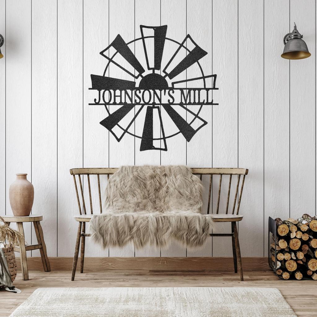 Custom Windmill Metal Art Sign