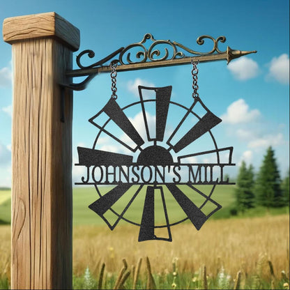 Custom Windmill Metal Art Sign