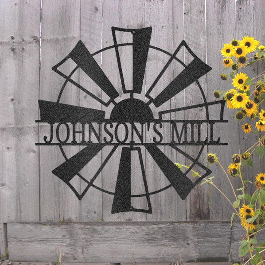 Custom Windmill Metal Art Sign