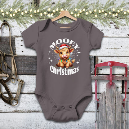 Cute Baby Cow Christmas Baby Shirt
