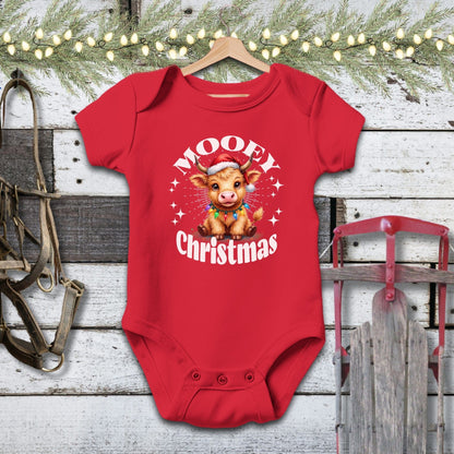 Cute Baby Cow Christmas Baby Shirt