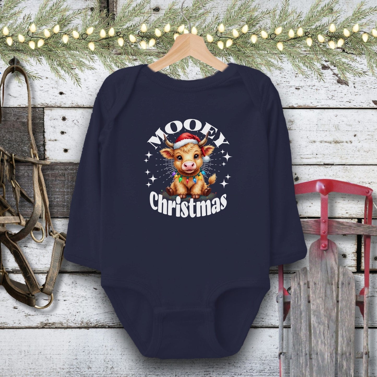 Cute Baby Cow Christmas Baby Shirt