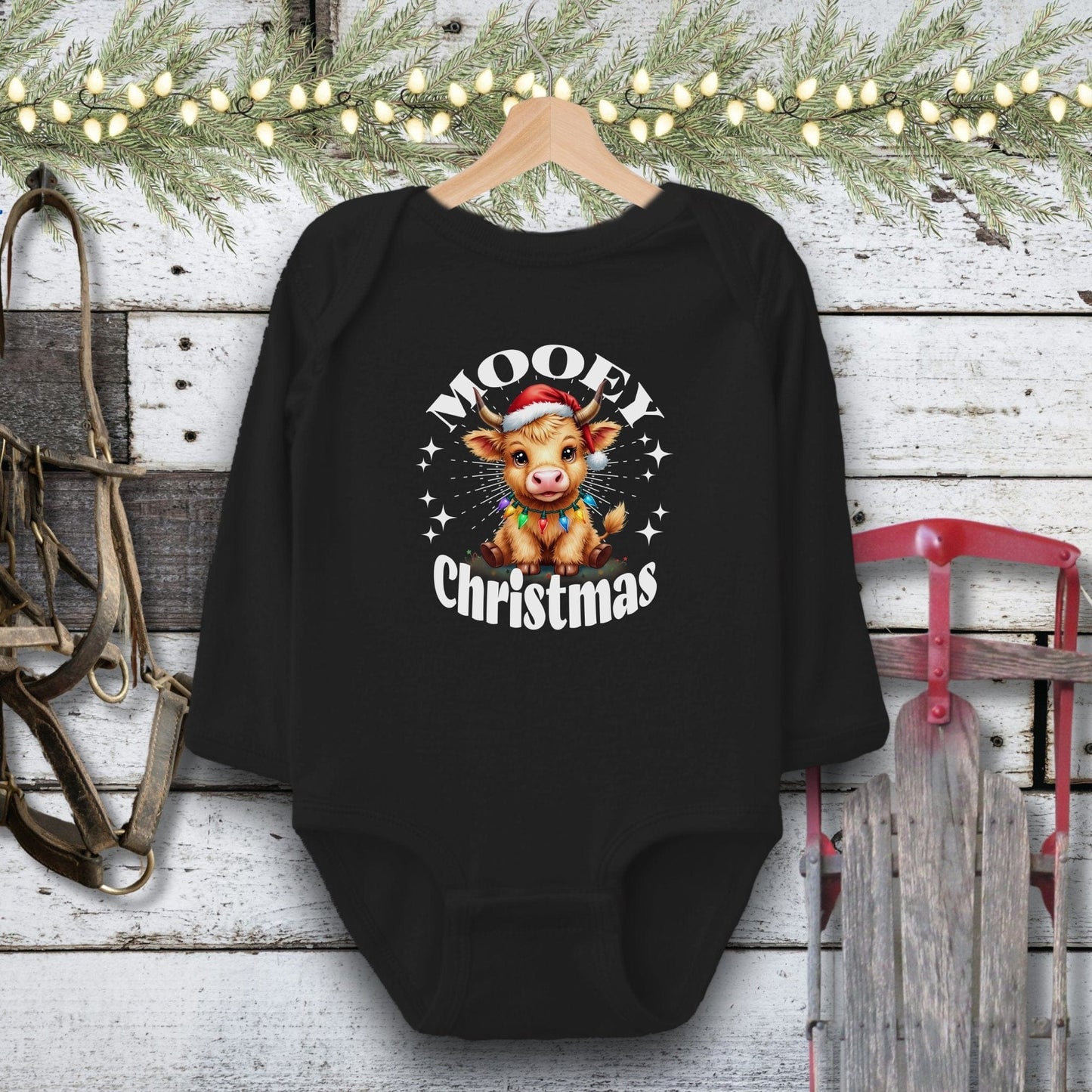 Cute Baby Cow Christmas Baby Shirt