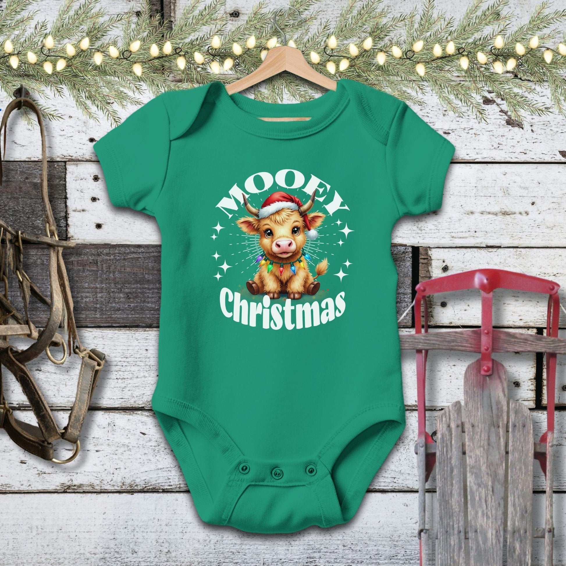 Cute Baby Cow Christmas Baby Shirt