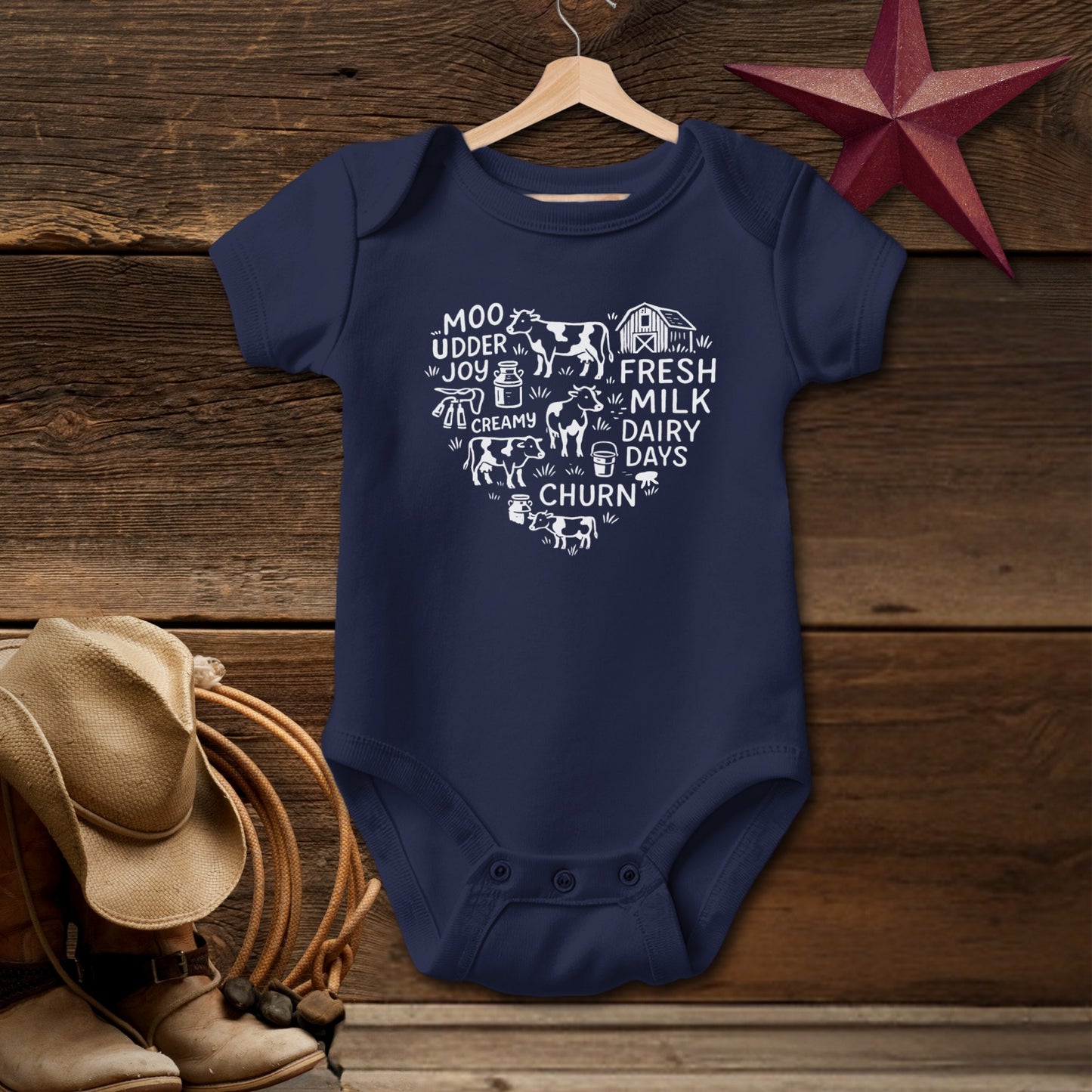 Dairy Farm Heart Bodysuit (Baby)