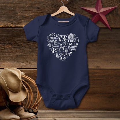 Dairy Farm Heart Bodysuit (Baby)