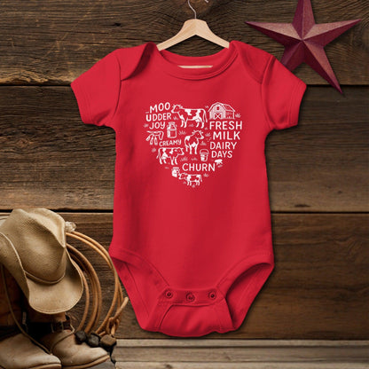 Dairy Farm Heart Bodysuit (Baby)