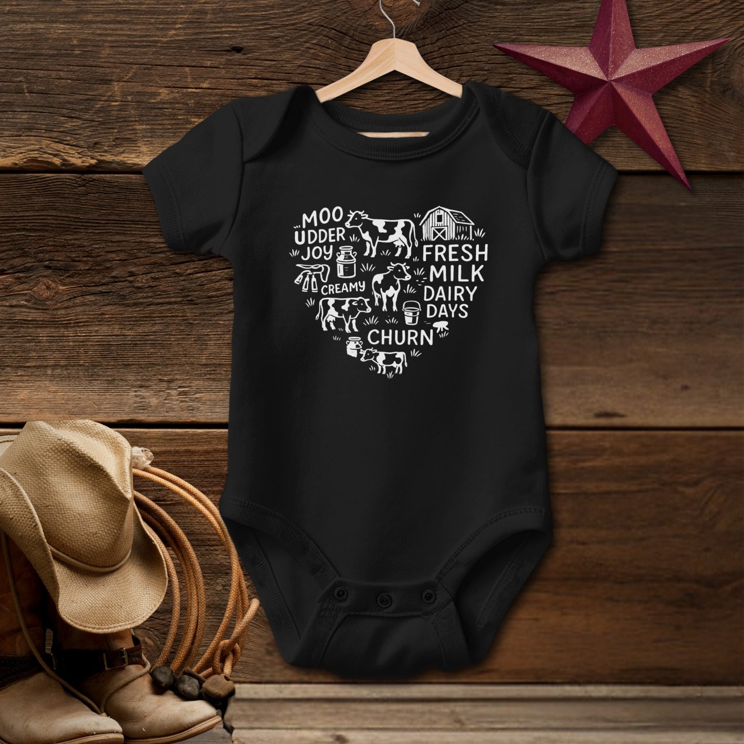 Dairy Farm Heart Bodysuit (Baby)