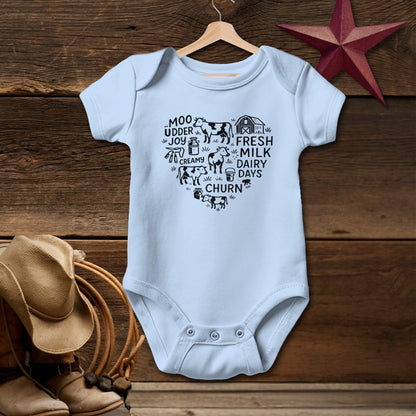 Dairy Farm Heart Bodysuit (Baby)