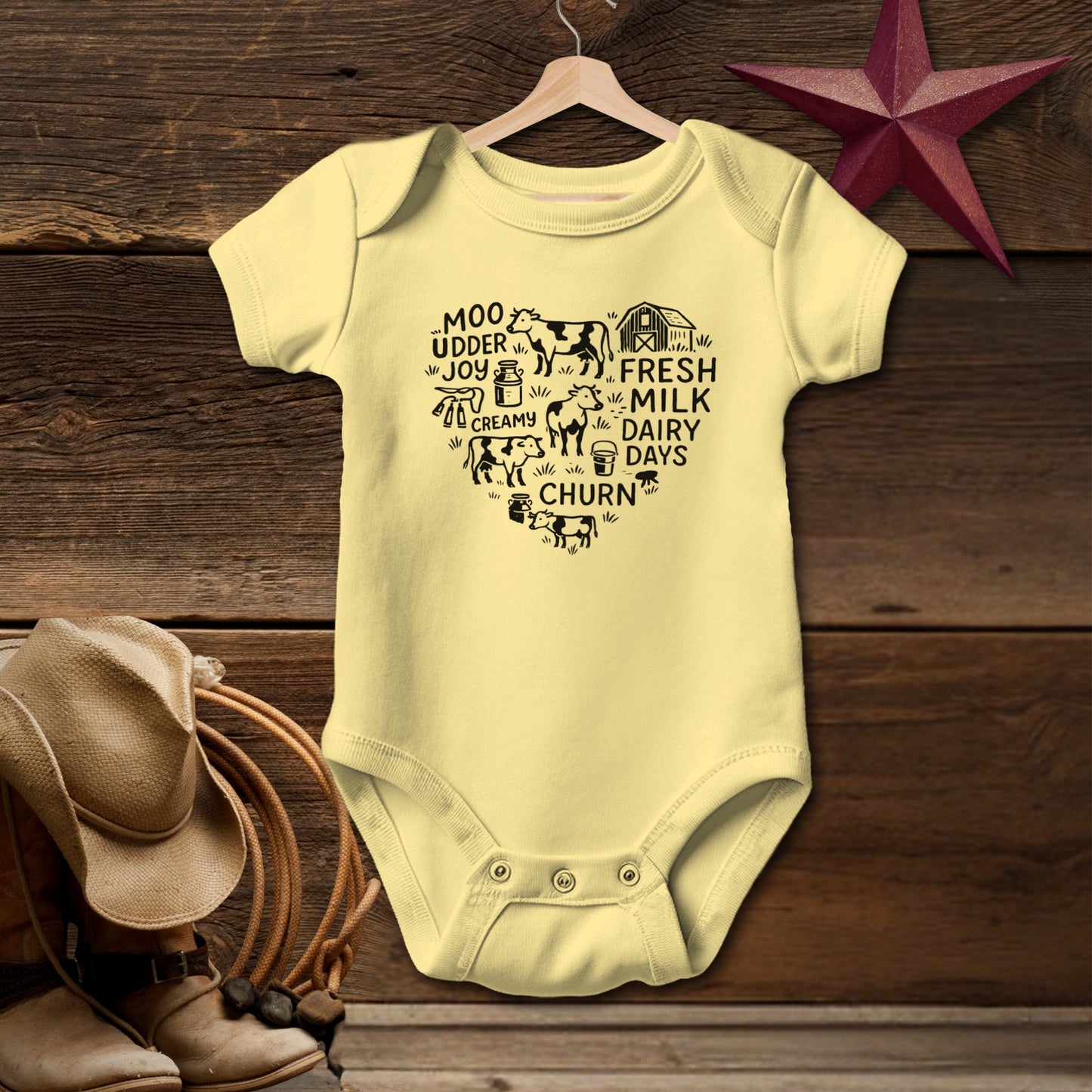 Dairy Farm Heart Bodysuit (Baby)