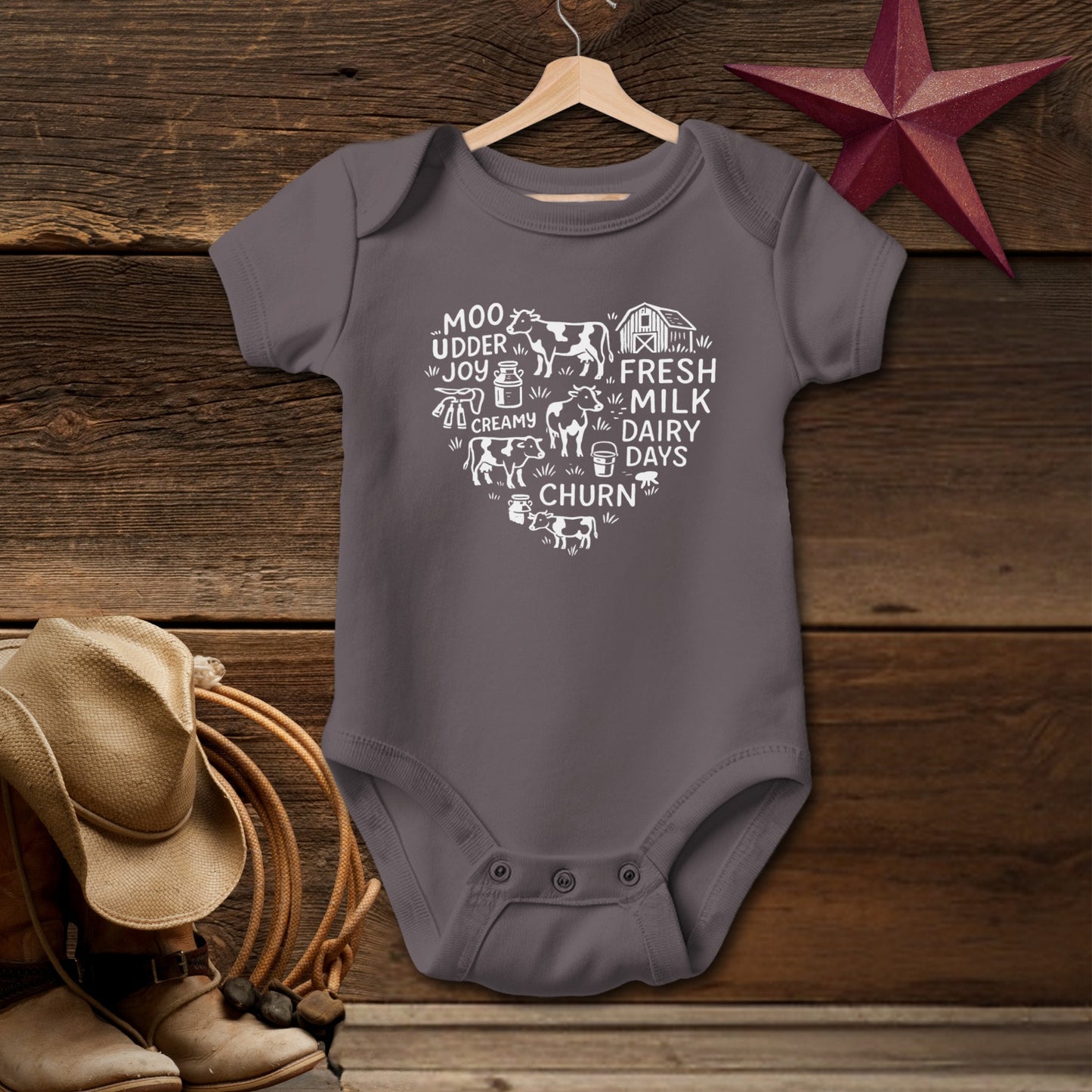 Dairy Farm Heart Bodysuit (Baby)
