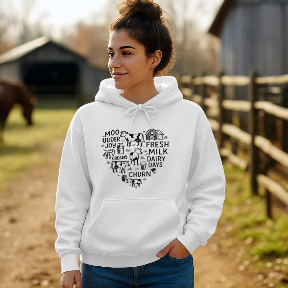 Dairy Farm Heart Hoodie
