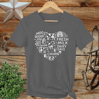 Dairy Farm Heart Ladies Tee