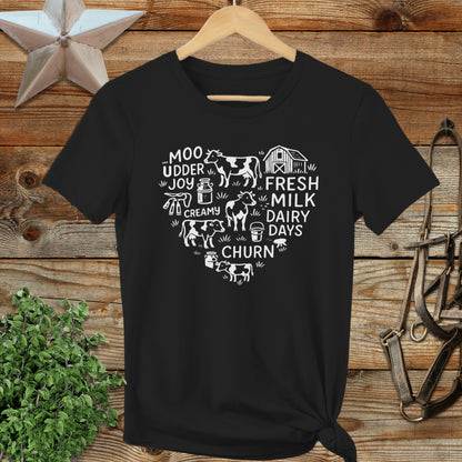 Dairy Farm Heart Ladies Tee