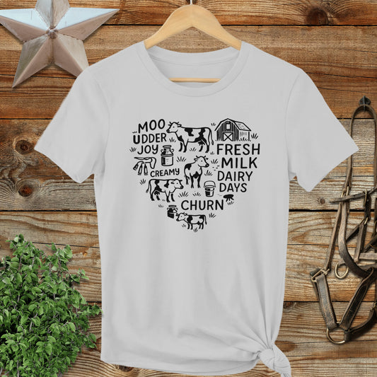 Dairy Farm Heart Ladies Tee