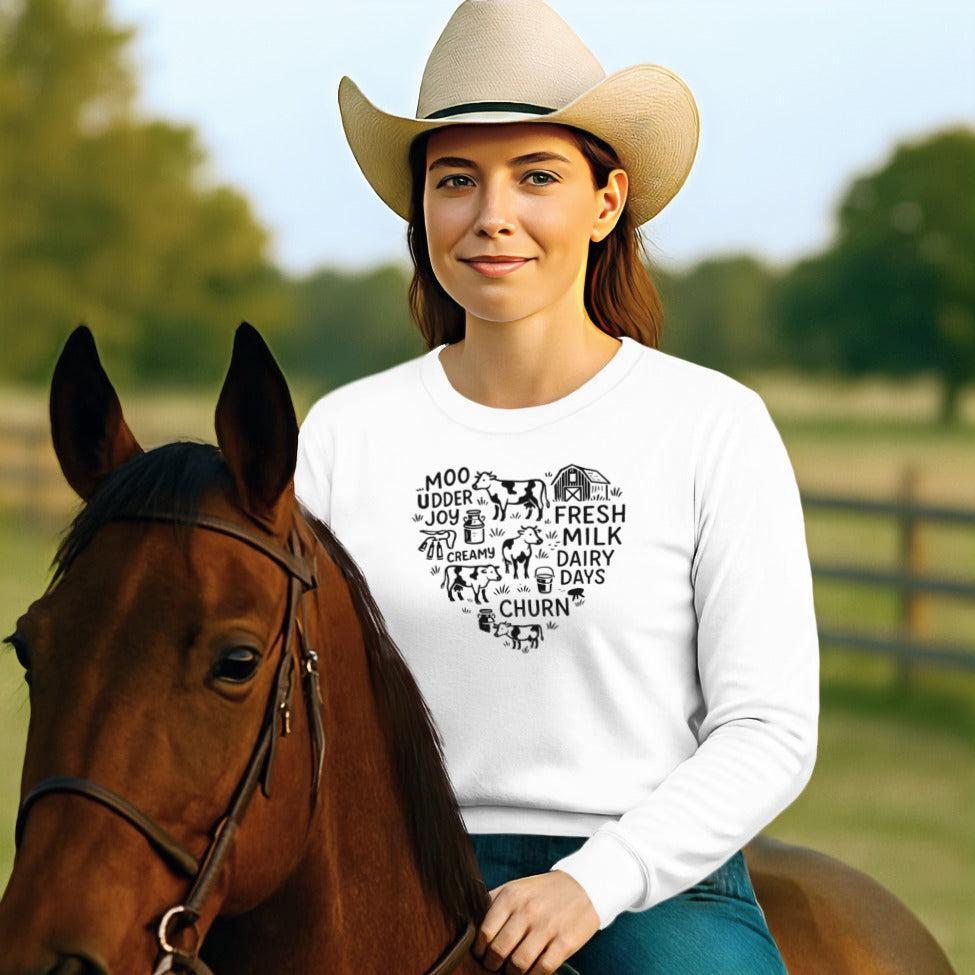 Dairy Farm Heart Long Sleeve Tee