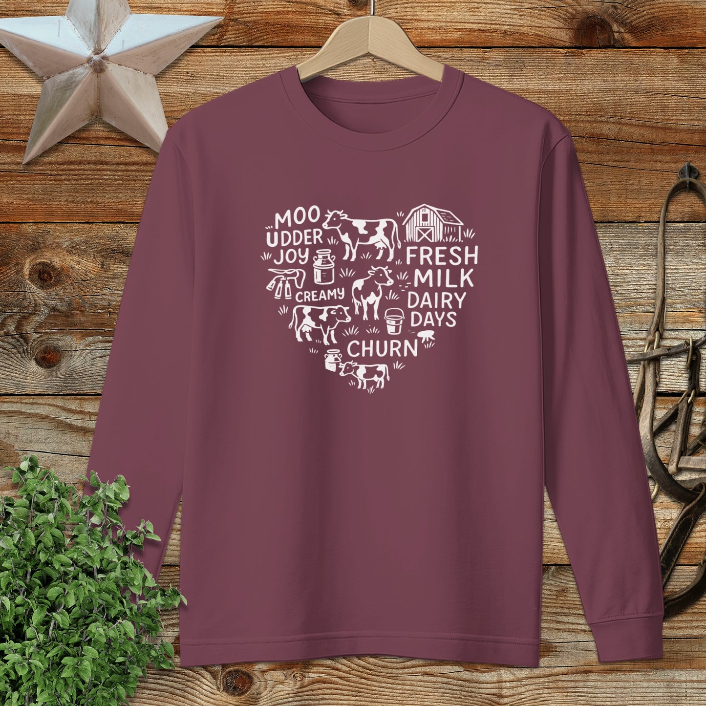 Dairy Farm Heart Long Sleeve Tee