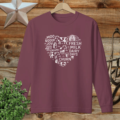 Dairy Farm Heart Long Sleeve Tee