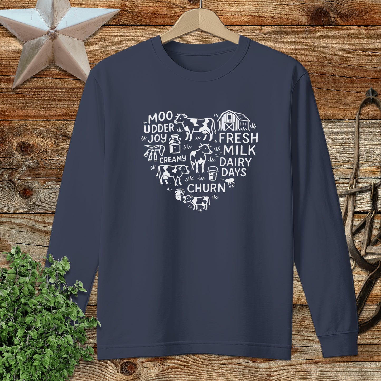 Dairy Farm Heart Long Sleeve Tee