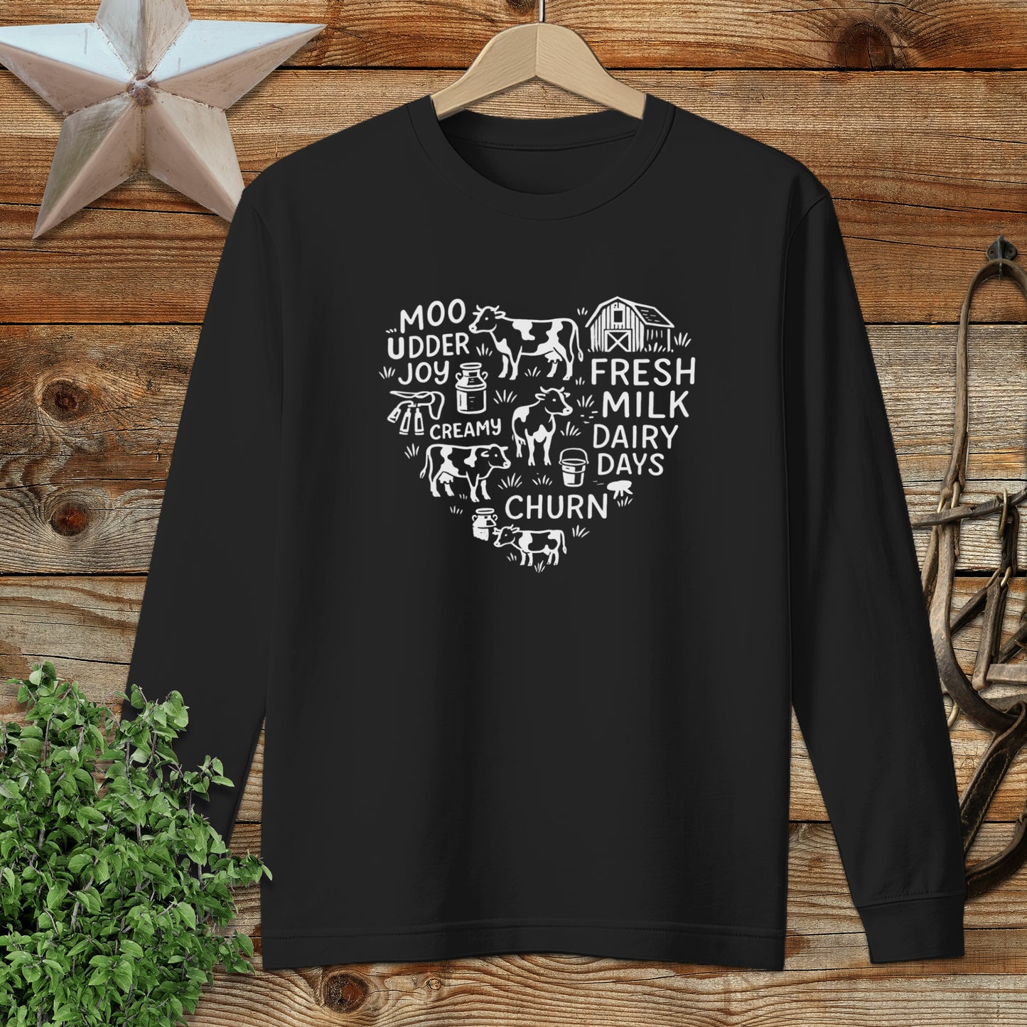 Dairy Farm Heart Long Sleeve Tee