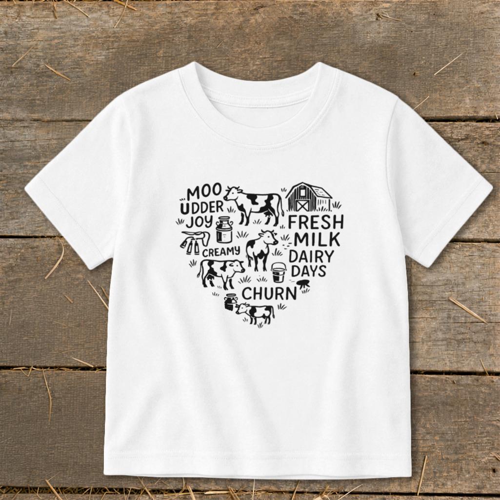 Dairy Farm Heart Toddler Tee