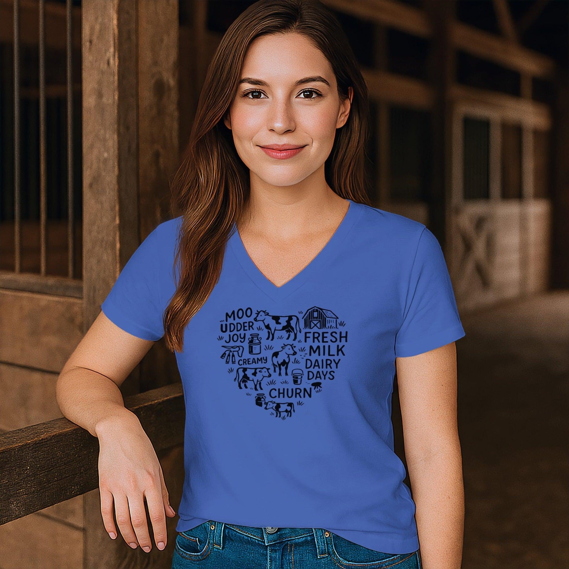 Dairy Farm Heart V-neck