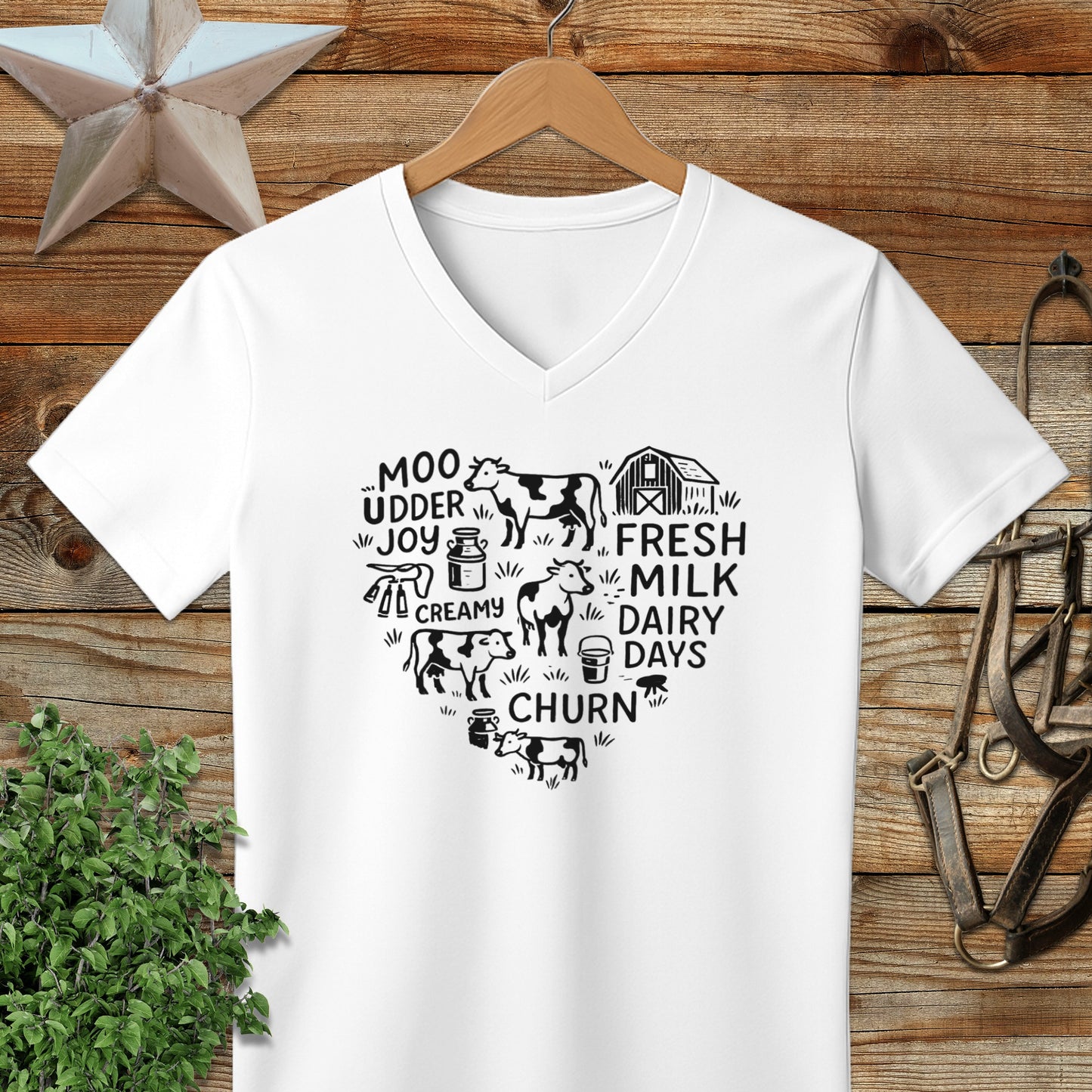 Dairy Farm Heart V-neck