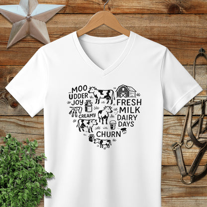 Dairy Farm Heart V-neck